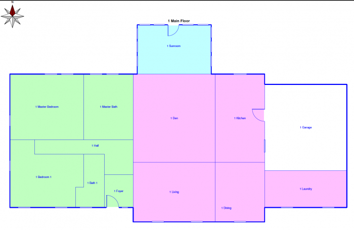 Bailes residence floor plan and zones