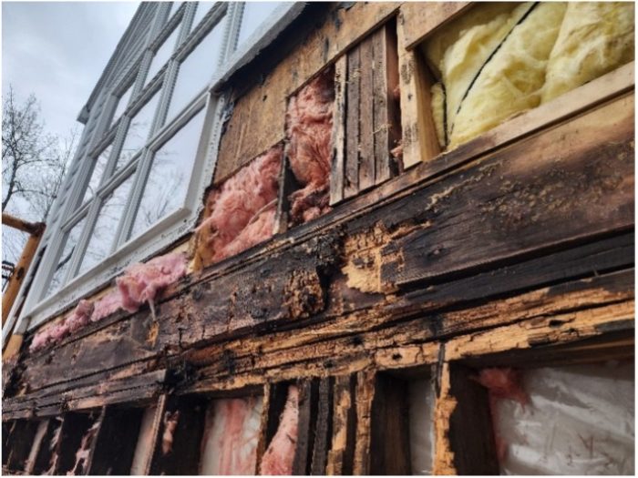 Damage to structural framing from rot